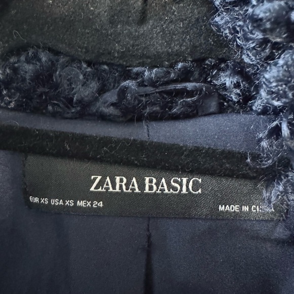 Zara Blue Fuzzy Jacket for Women - Picture 3 of 3